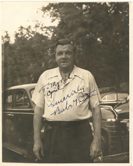 Babe Ruth Signed & Inscribed 8x10 Photo (PSA/DNA)